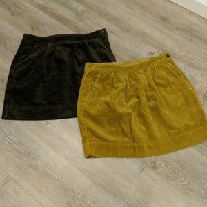Set of 2 Old Navy corduroy pleated mini skirts